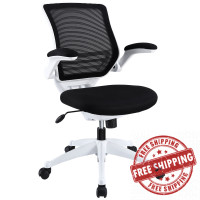Modway EEI-596-BLK Edge White Base Office Chair in Black