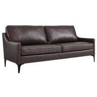 Modway EEI-6018-BRN Corland Leather Sofa Brown