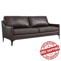 Modway EEI-6018-BRN Corland Leather Sofa Brown