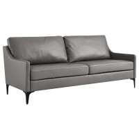 Modway EEI-6018-GRY Corland Leather Sofa Gray