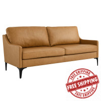 Modway EEI-6018-TAN Corland Leather Sofa Tan