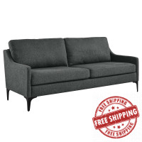 Modway EEI-6019-CHA Corland Upholstered Fabric Sofa Charcoal