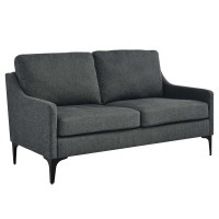 Modway EEI-6021-CHA Corland Upholstered Fabric Loveseat Charcoal