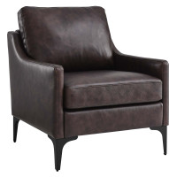 Modway EEI-6022-BRN Corland Leather Armchair Brown