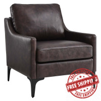 Modway EEI-6022-BRN Corland Leather Armchair Brown