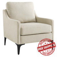 Modway EEI-6023-BEI Corland Upholstered Fabric Armchair Beige