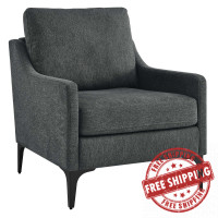 Modway EEI-6023-CHA Corland Upholstered Fabric Armchair Charcoal
