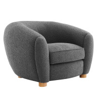 Modway EEI-6025-GRY Abundant Boucle Upholstered Fabric Armchair Gray
