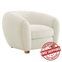 Modway EEI-6025-IVO Abundant Boucle Upholstered Fabric Armchair Ivory