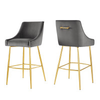 Modway EEI-6037-GRY Discern Bar Stools - Set of 2 Gray