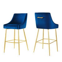 Modway EEI-6037-NAV Discern Bar Stools - Set of 2 Navy