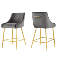 Modway EEI-6038-GRY Discern Counter Stools - Set of 2 Gray