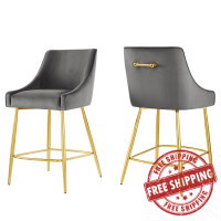 Modway EEI-6038-GRY Discern Counter Stools - Set of 2 Gray