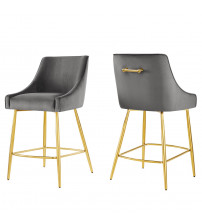 Modway EEI-6038-GRY Discern Counter Stools - Set of 2 Gray