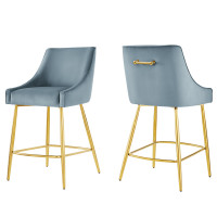 Modway EEI-6038-LBU Discern Counter Stools - Set of 2 Light Blue