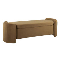 Modway EEI-6054-COG Nebula Upholstered Performance Velvet Bench Cognac