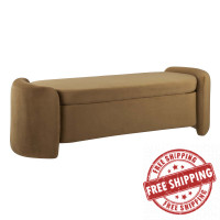 Modway EEI-6054-COG Nebula Upholstered Performance Velvet Bench Cognac