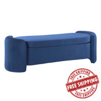 Modway EEI-6054-MID Nebula Upholstered Performance Velvet Bench Midnight Blue