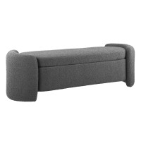Modway EEI-6056-CHA Nebula Boucle Upholstered Bench Charcoal