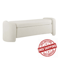 Modway EEI-6056-IVO Nebula Boucle Upholstered Bench Ivory