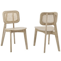 Modway EEI-6077-GRY Habitat Wood Dining Side Chair Set of 2 Gray