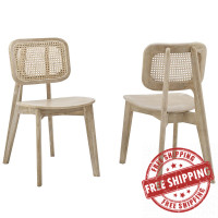 Modway EEI-6077-GRY Habitat Wood Dining Side Chair Set of 2 Gray
