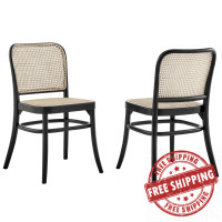 Modway EEI-6078-BLK Winona Wood Dining Side Chair Set of 2 Black
