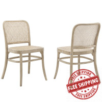 Modway EEI-6078-GRY Winona Wood Dining Side Chair Set of 2 Gray