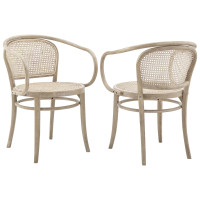 Modway EEI-6079-GRY Oliana Wood Dining Armchair Set of 2 Gray