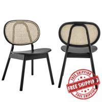 Modway EEI-6081-BLK Malina Wood Dining Side Chair Set of 2 Black