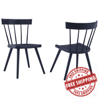 Modway EEI-6082-MID Sutter Wood Dining Side Chair Set of 2 Midnight