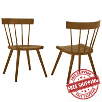 Modway EEI-6082-WAL Sutter Wood Dining Side Chair Set of 2 Walnut