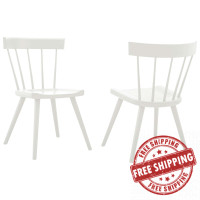 Modway EEI-6082-WHI Sutter Wood Dining Side Chair Set of 2 White