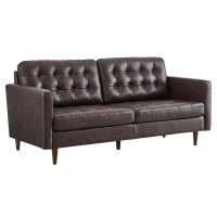 Modway EEI-6099-BRN Exalt Tufted Vegan Leather Sofa Brown