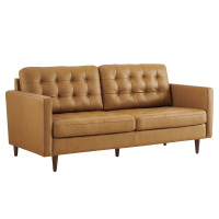 Modway EEI-6099-TAN Exalt Tufted Vegan Leather Sofa Tan