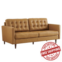 Modway EEI-6099-TAN Exalt Tufted Vegan Leather Sofa Tan