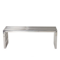 Modway EEI-625-SLV Gridiron Medium Bench in Silver