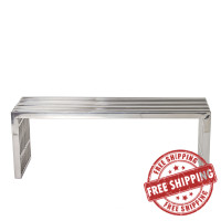 Modway EEI-625-SLV Gridiron Medium Bench in Silver