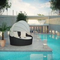 Modway EEI-642-EXP-WHI Siesta Canopy Outdoor Patio Daybed