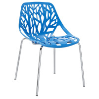 Modway EEI-651-BLU Stencil Dining Side Chair in Blue
