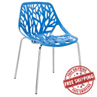 Modway EEI-651-BLU Stencil Dining Side Chair in Blue