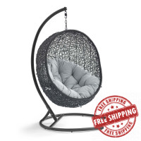 Modway EEI-739-GRY-SET Encase Swing Outdoor Patio Lounge Chair Gray