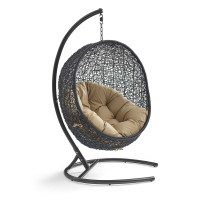 Modway EEI-739-MOC-SET Encase Swing Outdoor Patio Lounge Chair Mocha