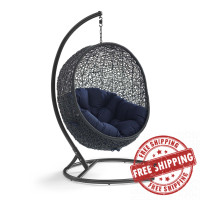 Modway EEI-739-NAV-SET Encase Swing Outdoor Patio Lounge Chair Navy