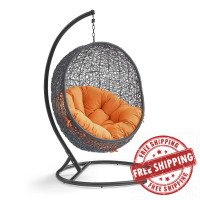 Modway EEI-739-ORA-SET Encase Swing Outdoor Patio Lounge Chair Orange