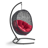 Modway EEI-739-RED-SET Encase Swing Outdoor Patio Lounge Chair Red