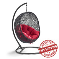 Modway EEI-739-RED-SET Encase Swing Outdoor Patio Lounge Chair Red