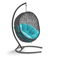 Modway EEI-739-TRQ-SET Encase Swing Outdoor Patio Lounge Chair Turquoise