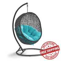 Modway EEI-739-TRQ-SET Encase Swing Outdoor Patio Lounge Chair Turquoise