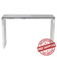 Modway EEI-779-SLV Gridiron Console Table in Silver